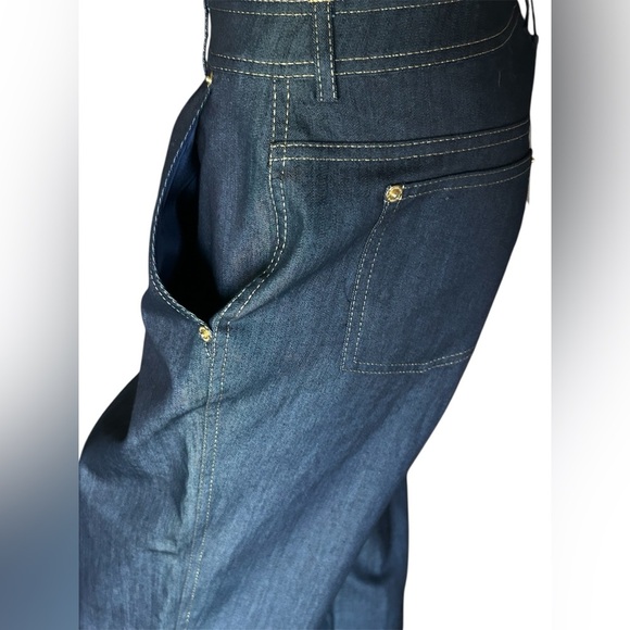 St.John Sport Dark Wash Blue Jeans Designer Chic Quiet Luxury Preppy Women Sz 12 - Picture 4 of 16